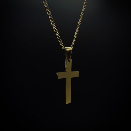 Pendentif Croix Poli Doré