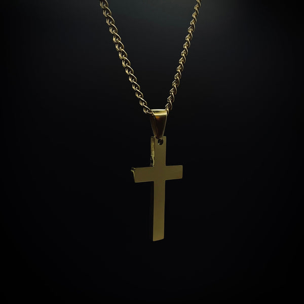Pendentif Croix Poli Doré