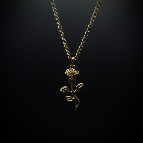Pendentif Rose Poli Doré